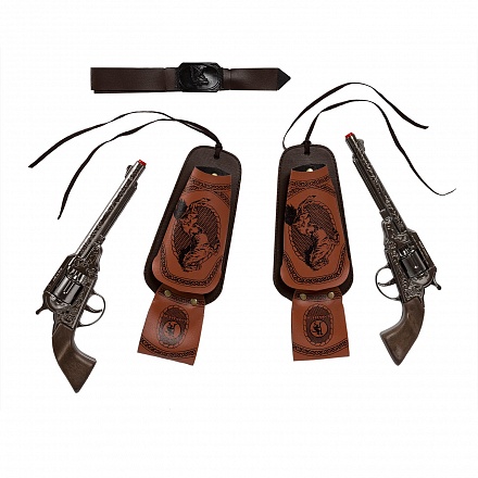 Игровой набор - Техасский Ковбой: 2 револьвера на 8 пистонов и 2 кобуры 